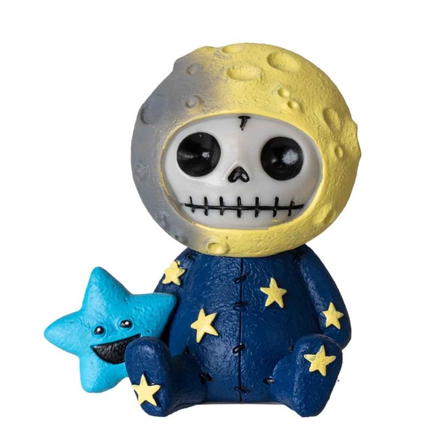 Furrybones Luno Figurine Skeleton in Moon Costume with Blue Star Friend 3 inch