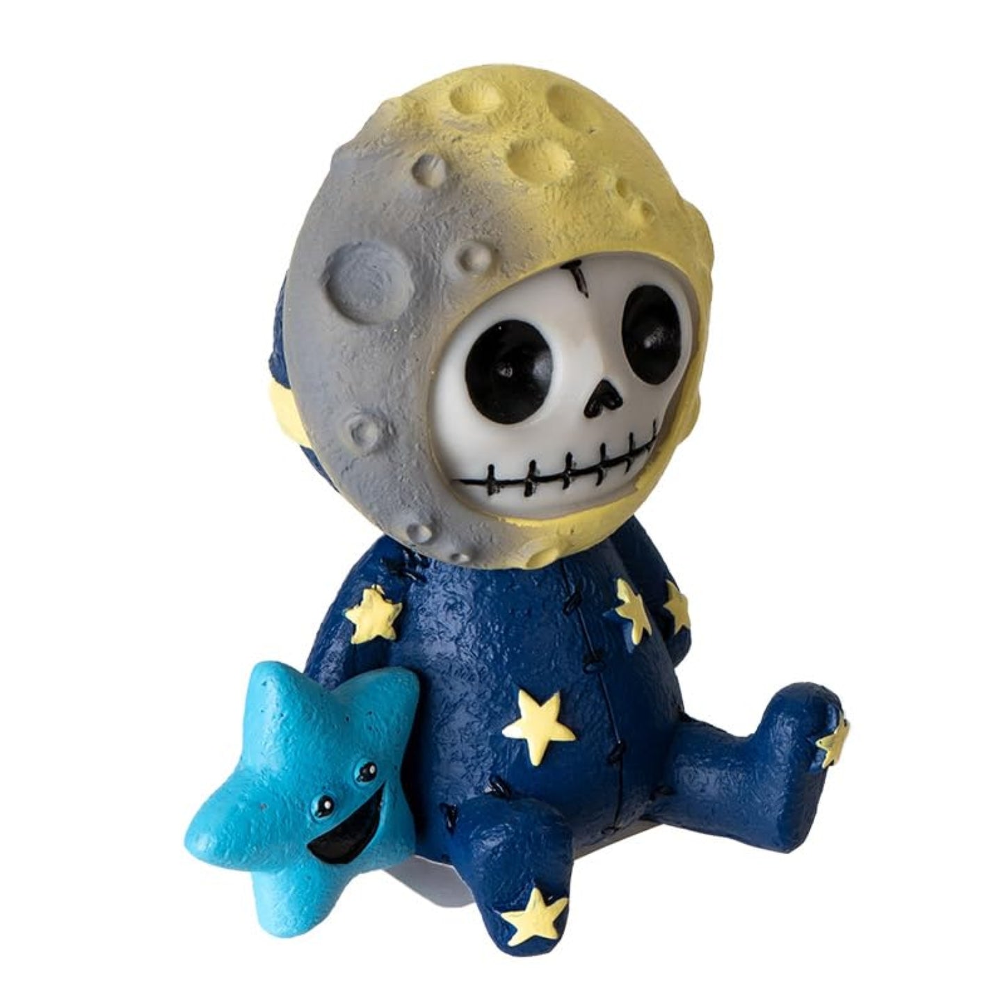 Furrybones Luno Figurine Skeleton in Moon Costume with Blue Star Friend 3 inch