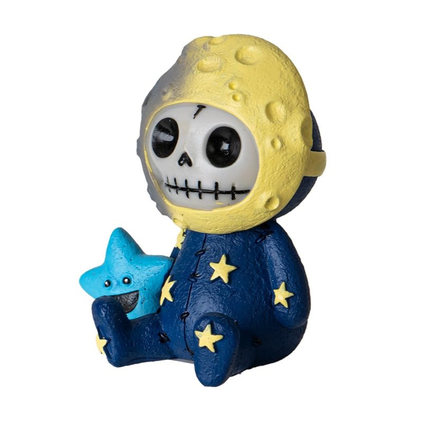 Furrybones Luno Figurine Skeleton in Moon Costume with Blue Star Friend 3 inch