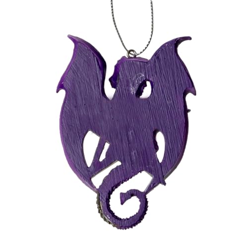 Lunar Magic Guardian Dragon Ornament by Anne Stokes Mystical Design with Purple Dragon Wings 3.75 inch