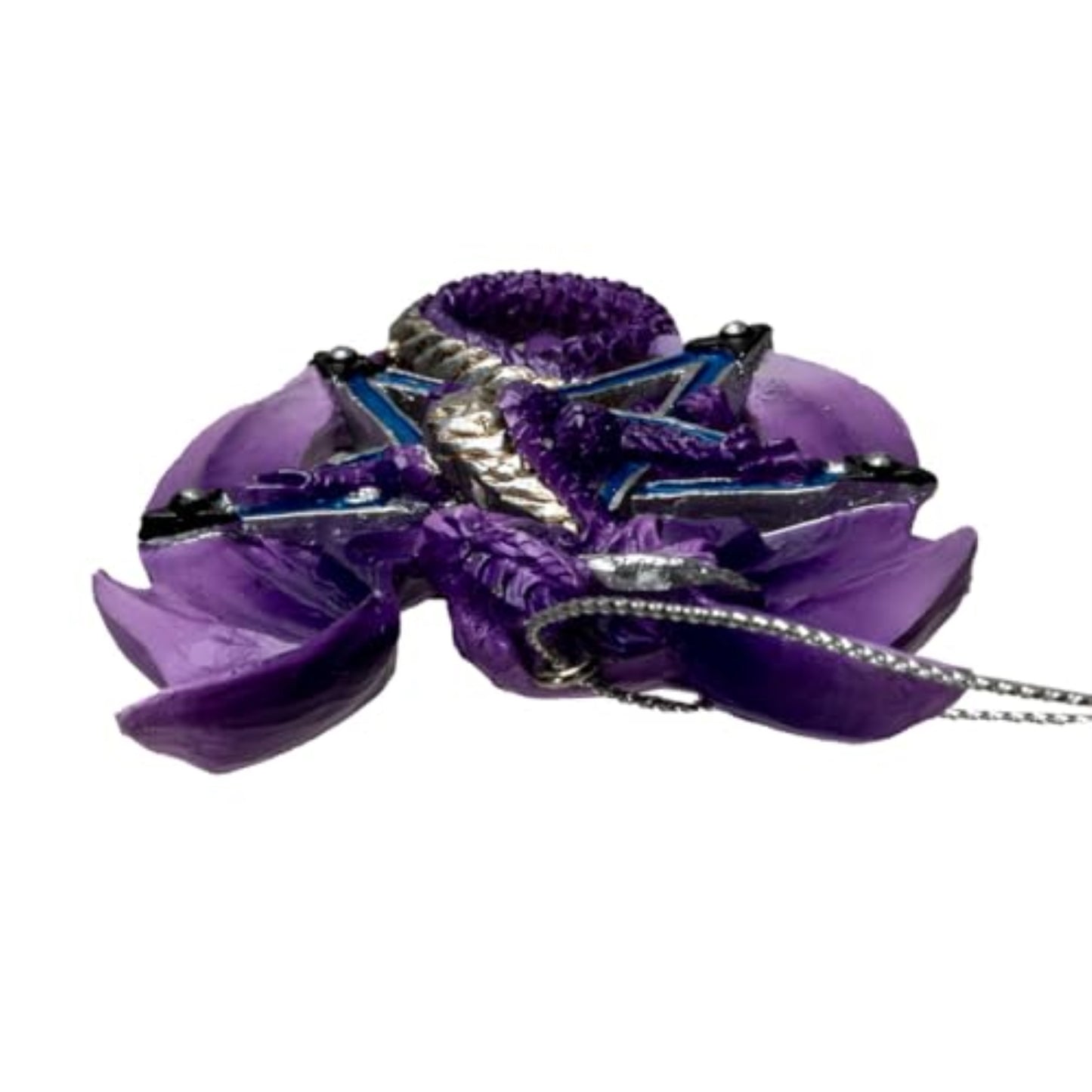 Lunar Magic Guardian Dragon Ornament by Anne Stokes Mystical Design with Purple Dragon Wings 3.75 inch