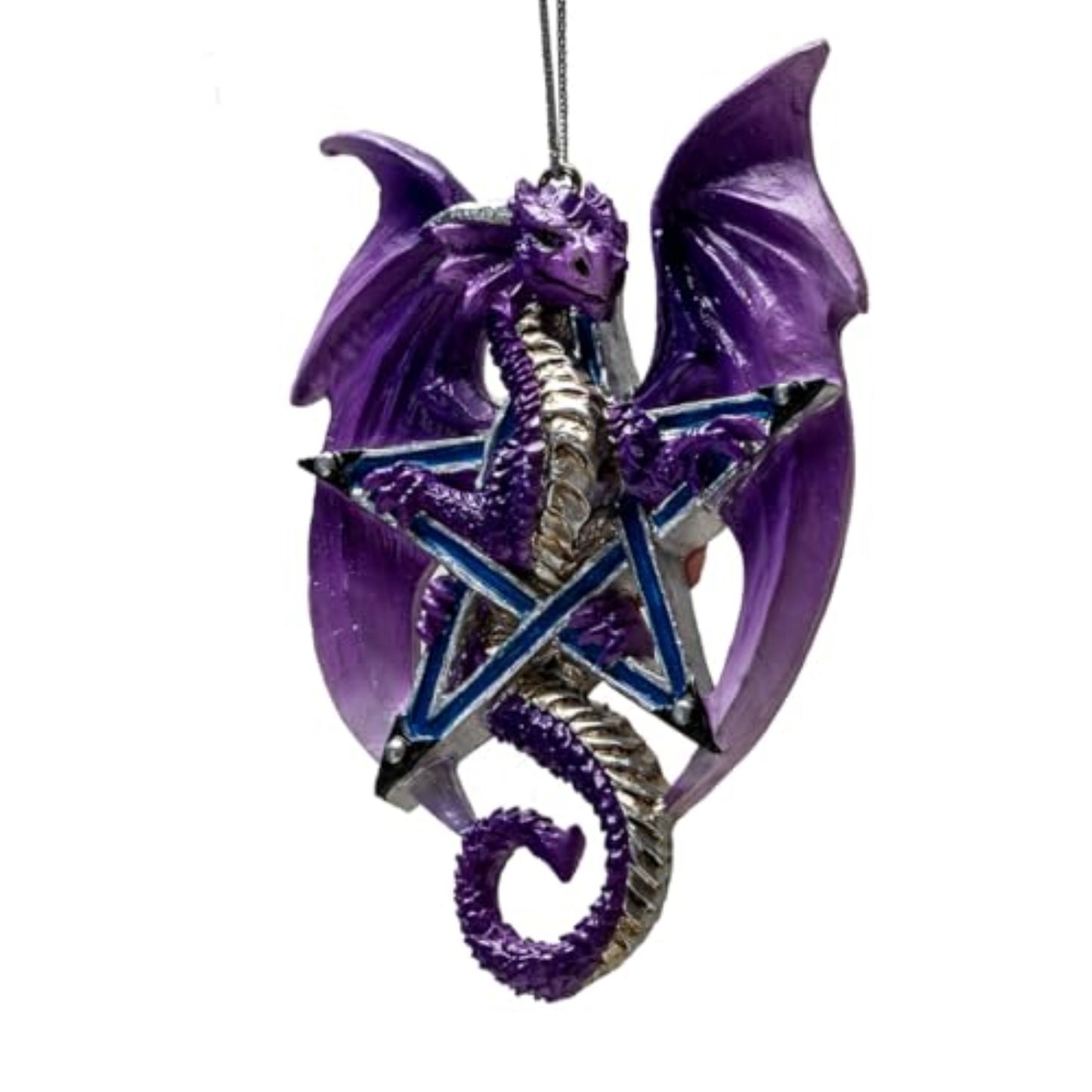 Lunar Magic Guardian Dragon Ornament by Anne Stokes Mystical Design with Purple Dragon Wings 3.75 inch