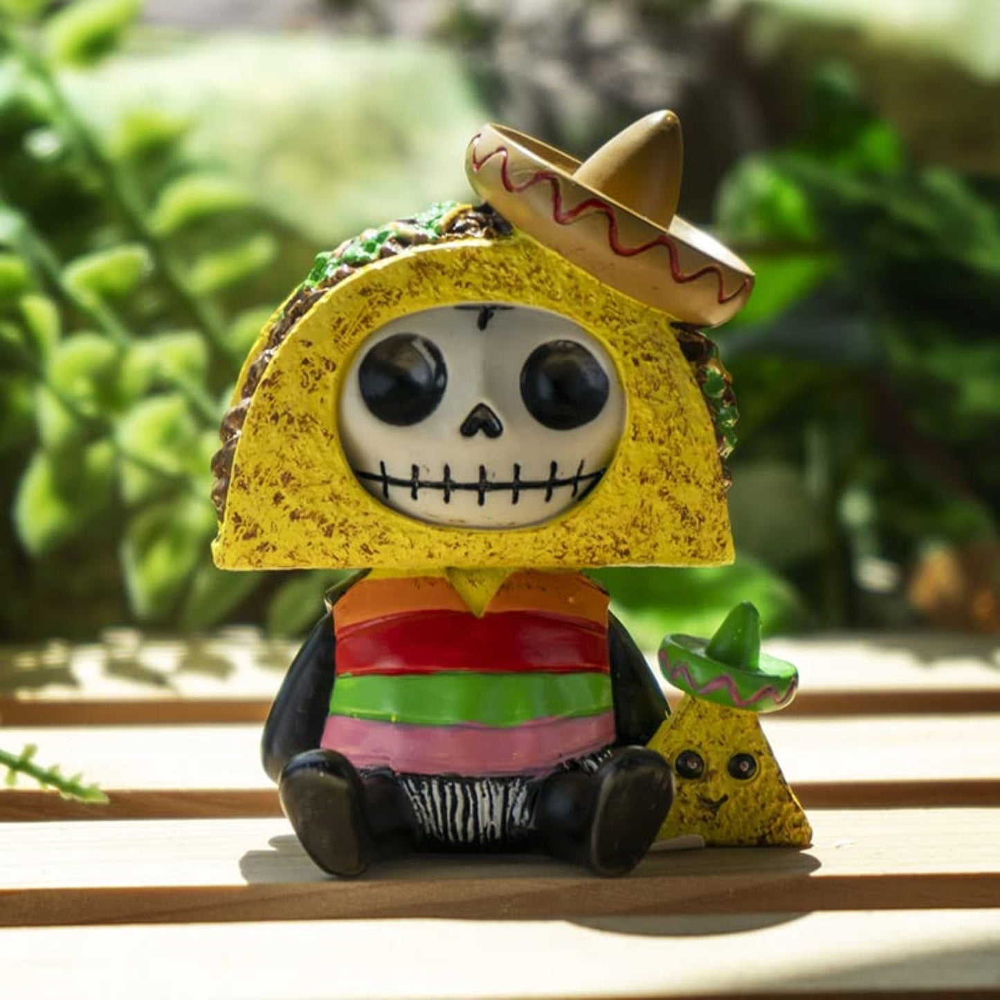 Furrybones Pancho Dressed as a Food Favorite Taco Comes Fully Load Skeleton Figurine 3 inch