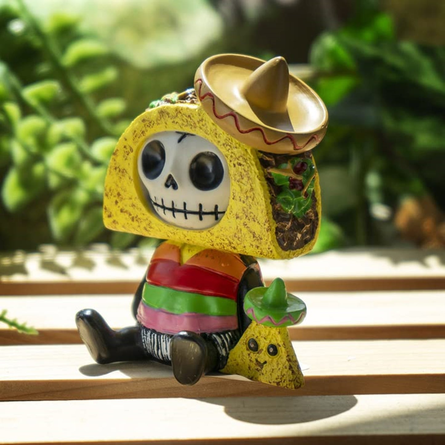 Furrybones Pancho Dressed as a Food Favorite Taco Comes Fully Load Skeleton Figurine 3 inch