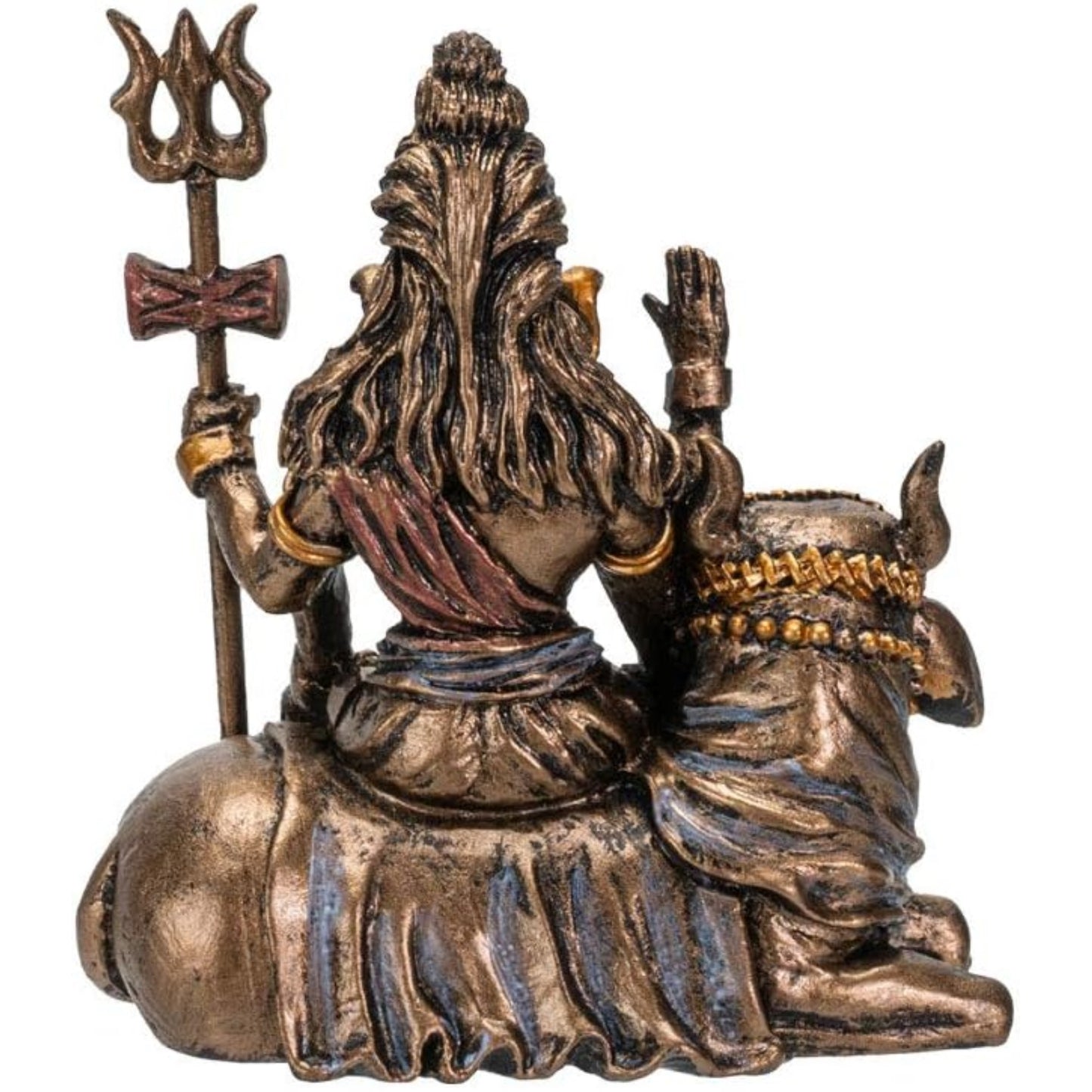 Hindu God Lord Shiva Miniature Statue Resin Gold Figurine 2.75 inch