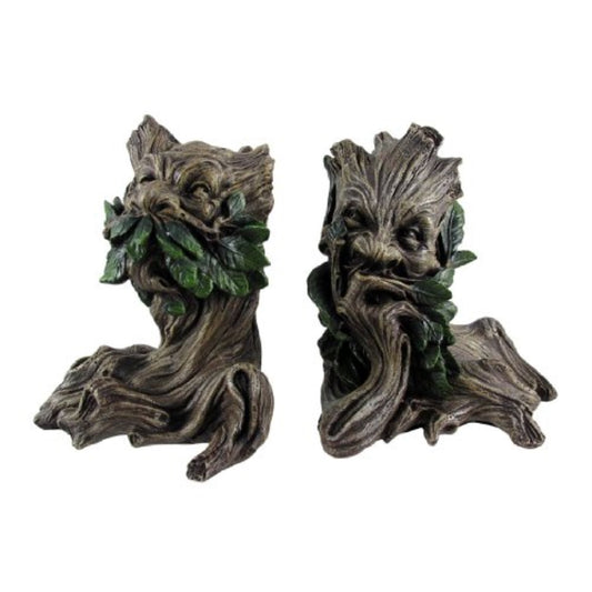 Beautiful Green Man Greenman Decorative Bookends Tree Man Library Book Shelf