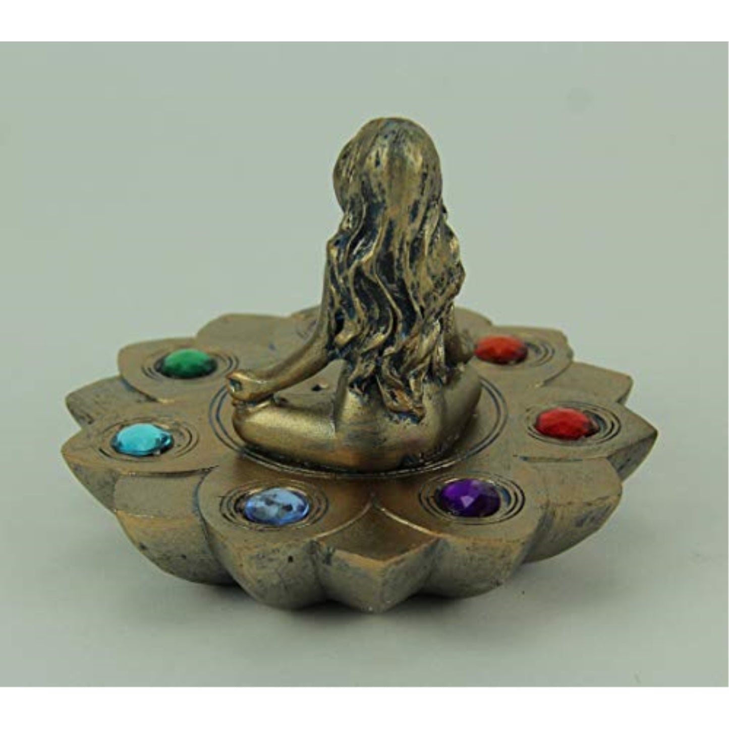 Fantasy Gifts Colored Chakra Stone Incense Burner, 4 x 5 inches, Multicolor
