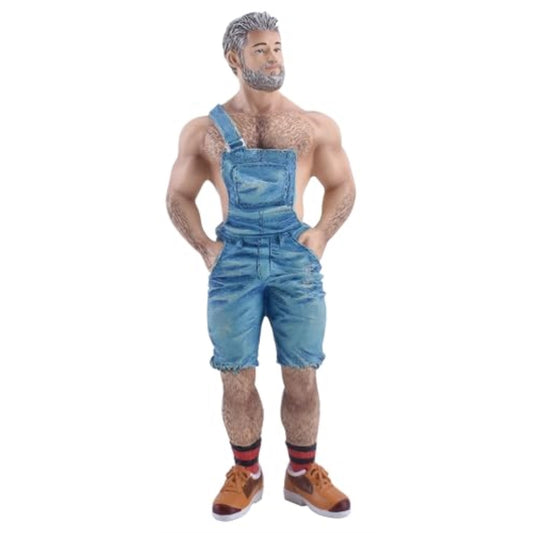 December Diamonds 55-55345 Poke The Bear Series Corn Husk Bear in Overalls Ornament 7 Inches