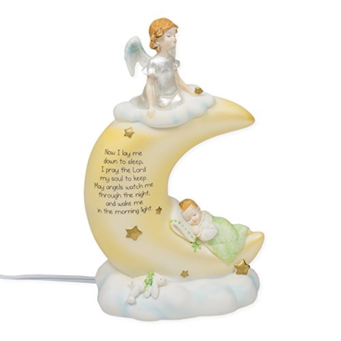 Roman Sweet Dreams Angel on the Moon Night Light with Cord 8 inch