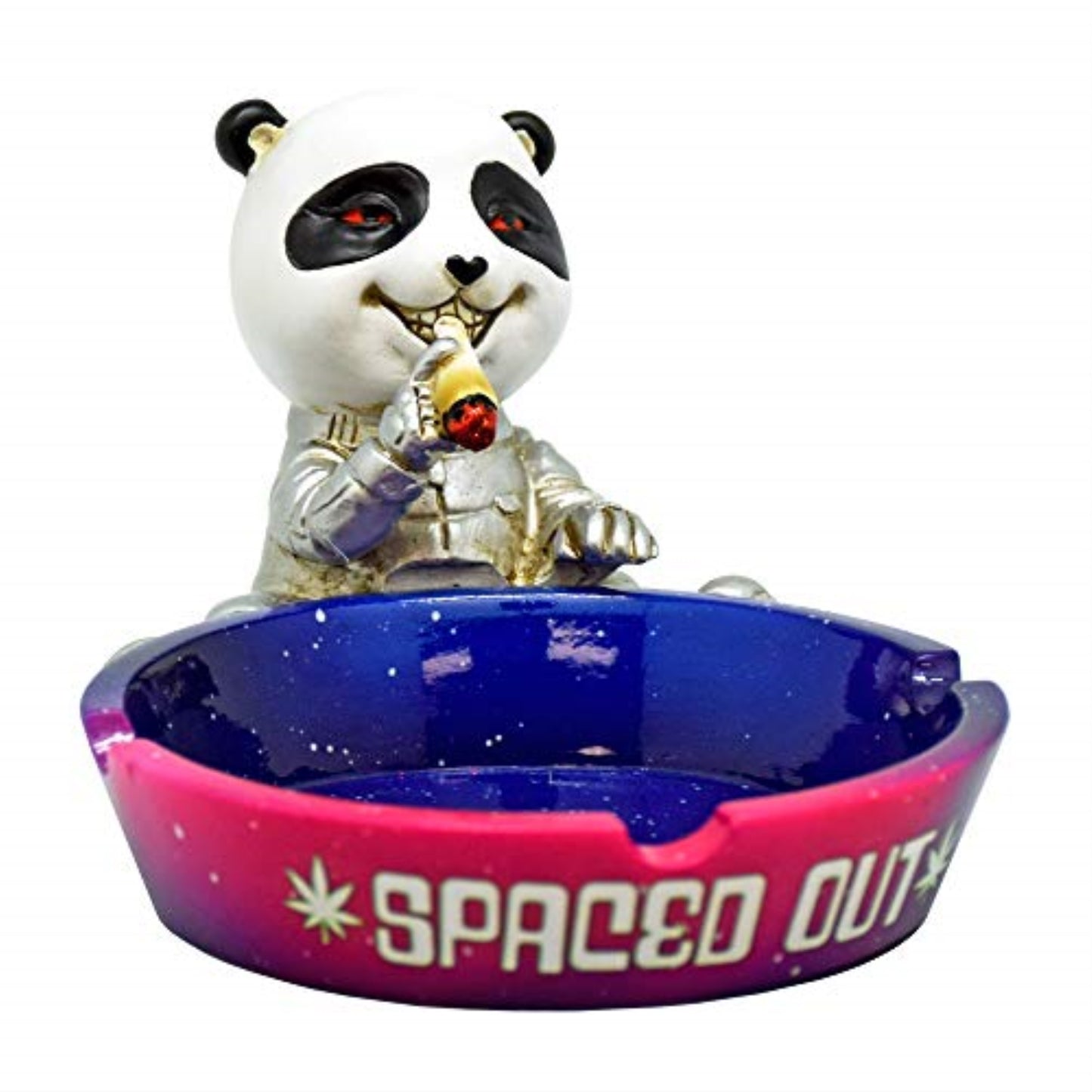 Fantasy Gifts Spaced Out Panda Polyresin Ashtray 5.6 x 4 inches