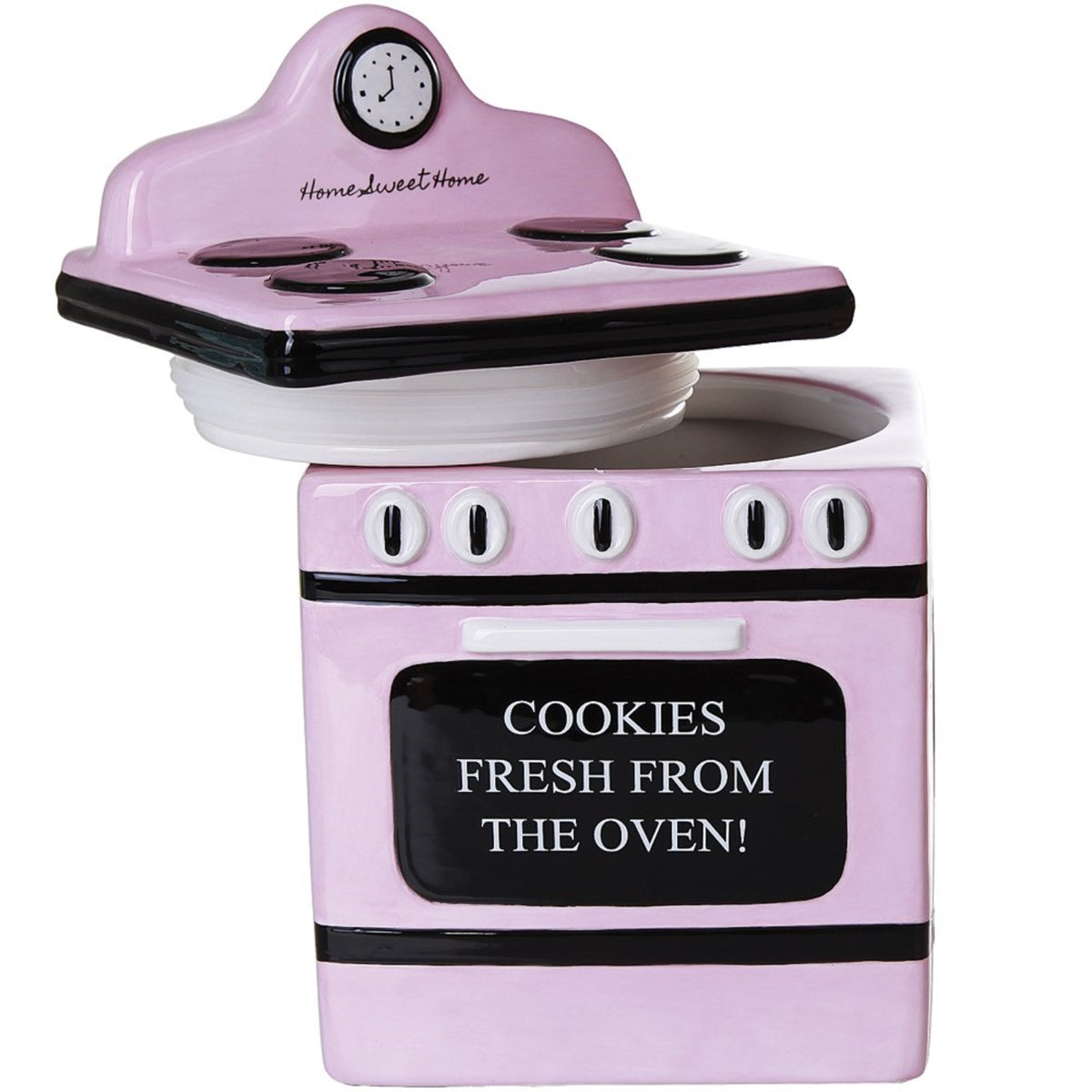Pacific Giftware Retro Oven Freshly Baked Ceramic Cookie Jar with Air Tight Lid 8 inch Tall