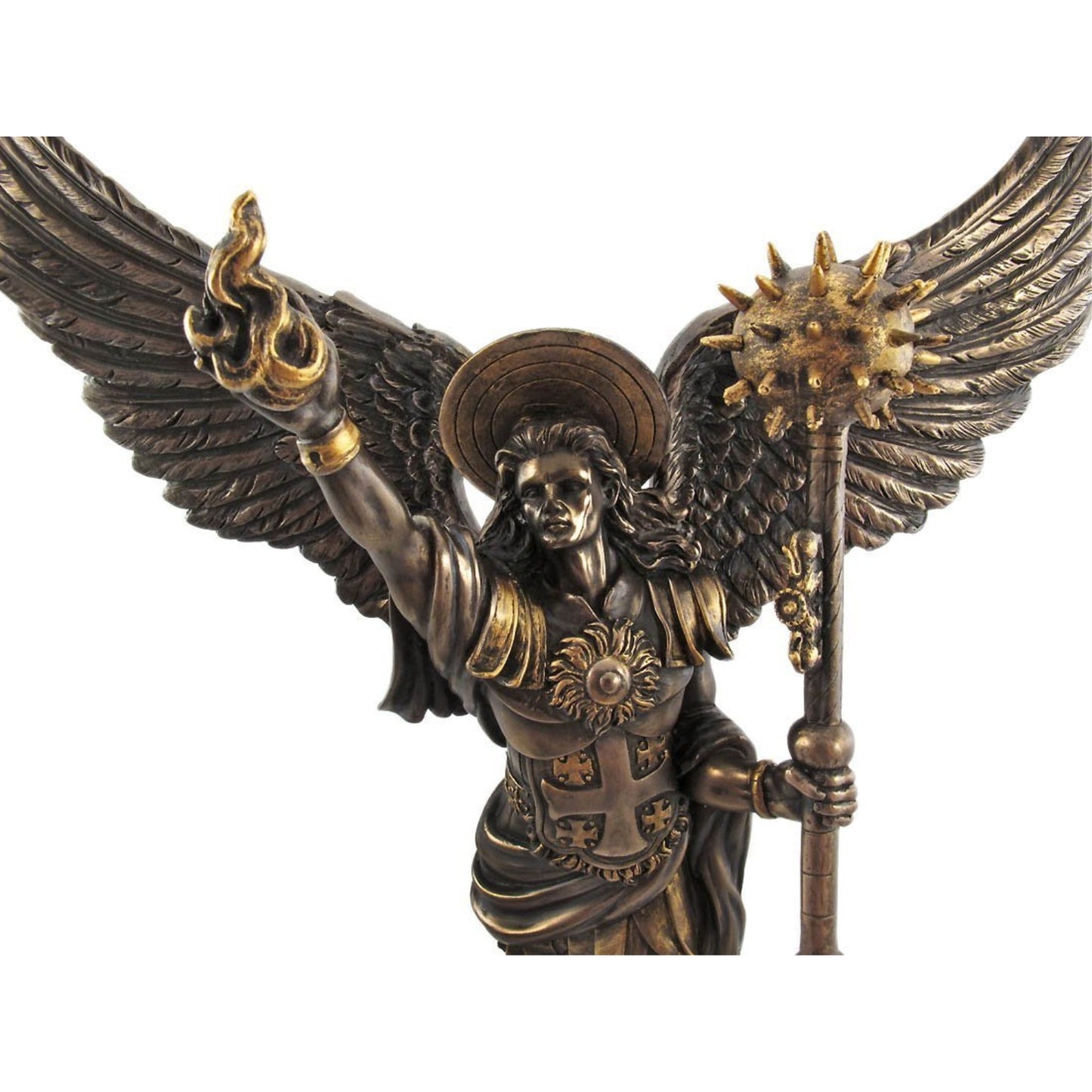 Archangel Uriel with Spear Religious Resin Statue Figurine 12.75 inch