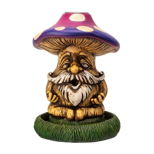 Relaxing Mushroom Gnome Backflow Incense Burner Home and Garden Relaxation and Meditation 4.5 inch
