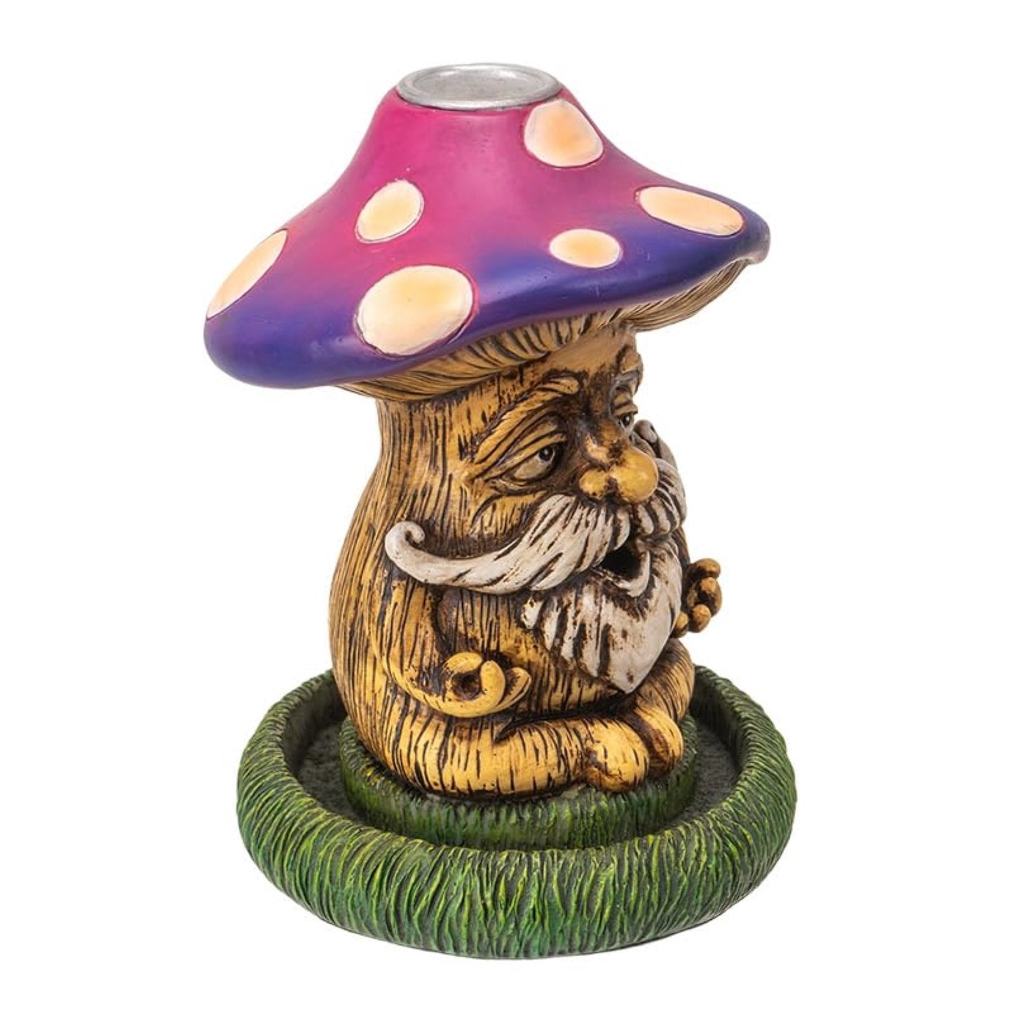 Relaxing Mushroom Gnome Backflow Incense Burner Home and Garden Relaxation and Meditation 4.5 inch