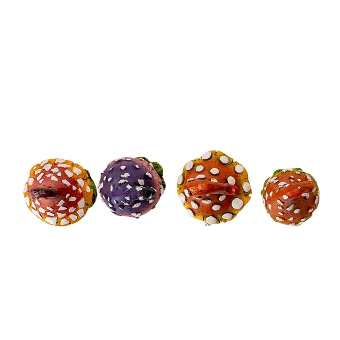 Colorful Decorative Mini Mushroom Figurines 4 Piece Set 2.75 inch