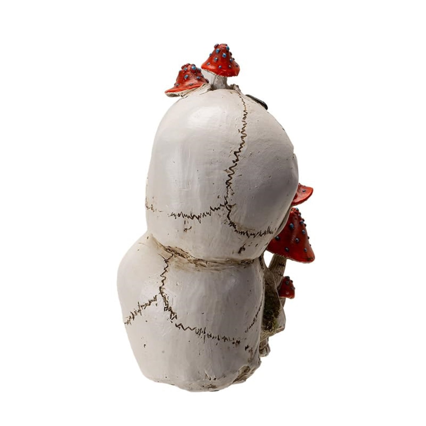 Stack of Human Skulls with Mushrooms Growing Out of Them Halloween Figurine Decoration 8.9 inch