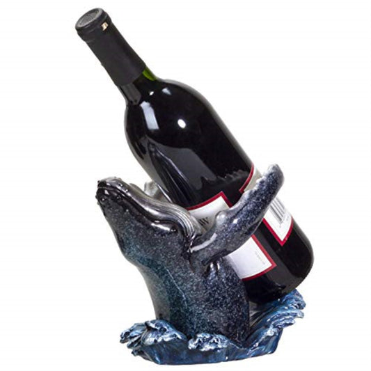 Humpback Whale Sea Dweller Wine Bottle Holder Resin Kitchen Decoration 9 x 6.75 inch