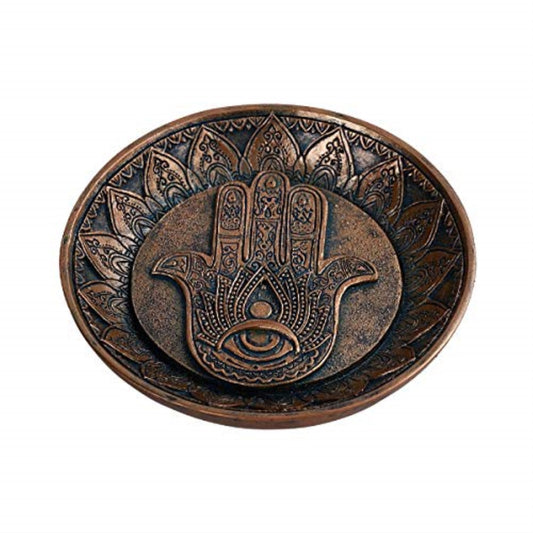 Hamsa Home Tabletop Decorative Resin Incense Burner Holder 4.9 x 4.9 inch
