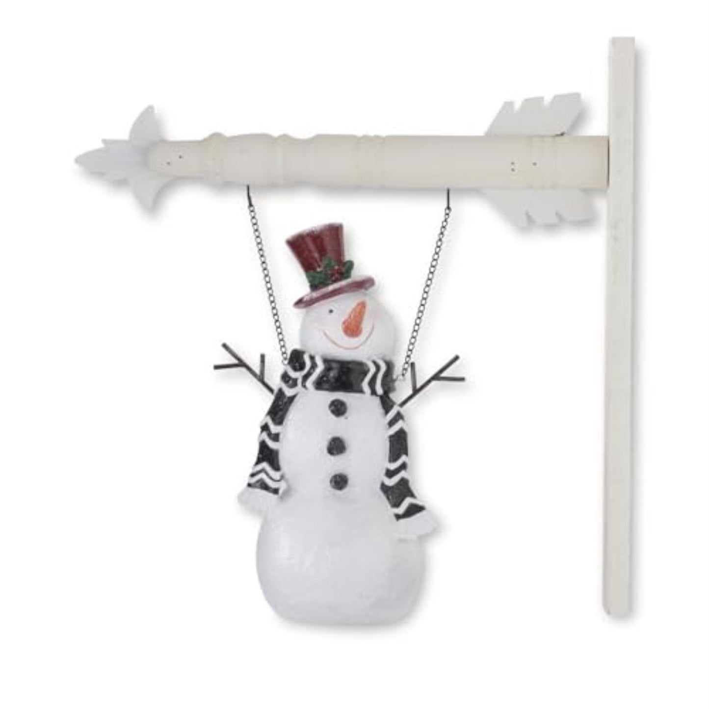 K&K Interiors Happy Snowman Resin Christmas Arrow Replacement Sign 12.25 inch - Arrow Sold Separately