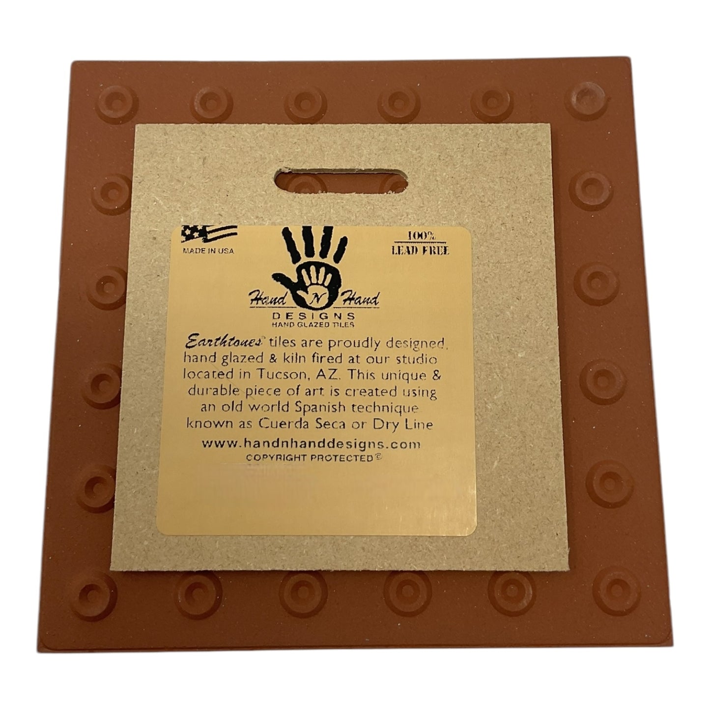 Earthtones Quail with Babies Southwest 6X6 Hand Glazed Decorative Tile or Kitchen Trivet