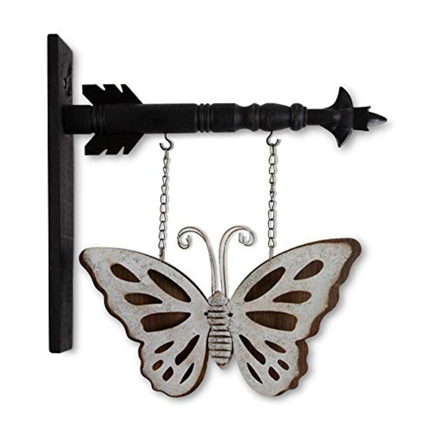 K&K Interiors Metal and Wood Double Sided Butterfly Arrow Replacement Sign 15 inch  - Arrow Sold Separately