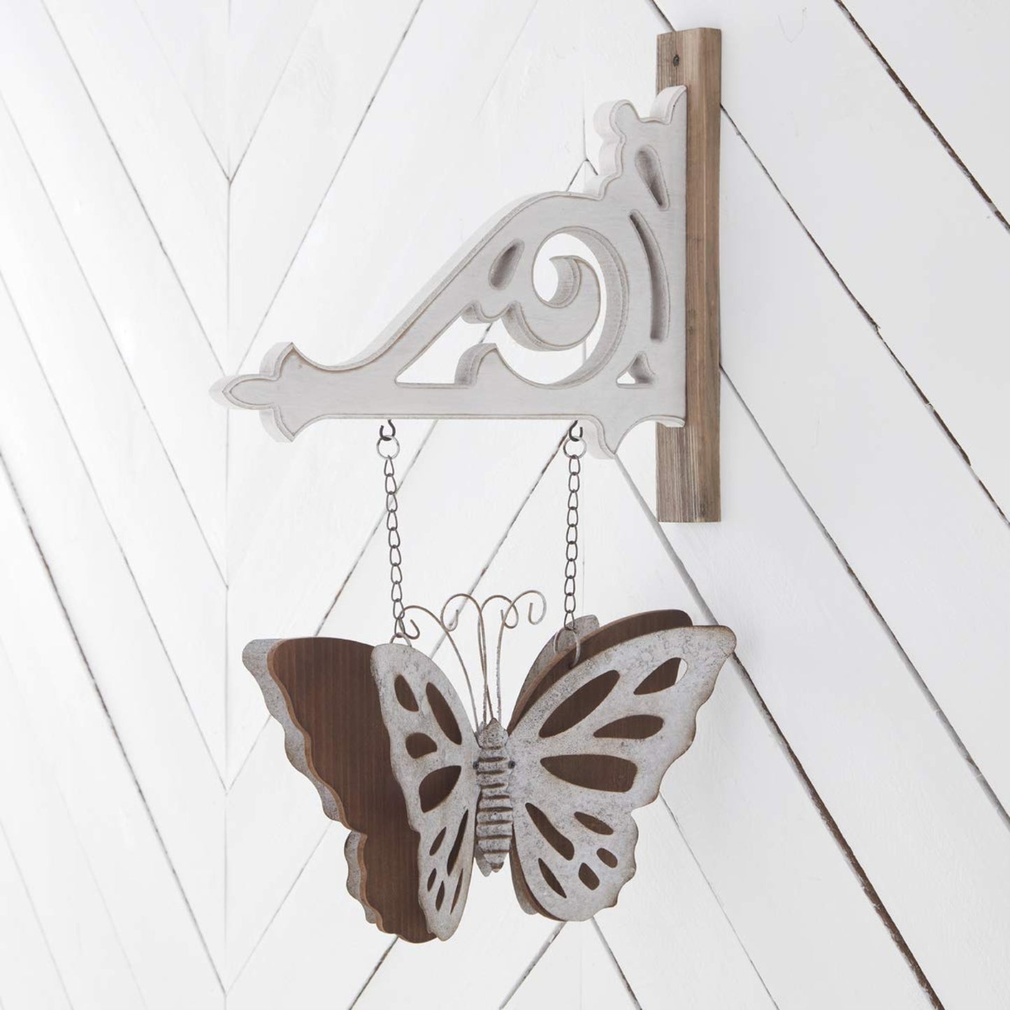 K&K Interiors Metal and Wood Double Sided Butterfly Arrow Replacement Sign 15 inch  - Arrow Sold Separately