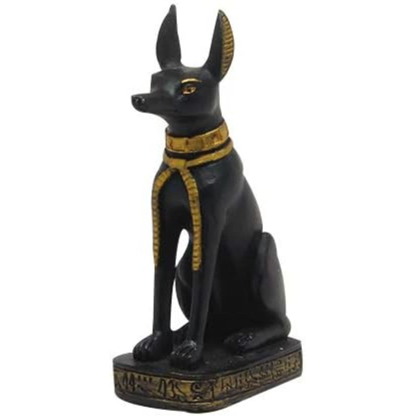 Egyptian Anubis God of the Afterlife Sitting Jackal Egypt Resin Figurine 3.25 inch