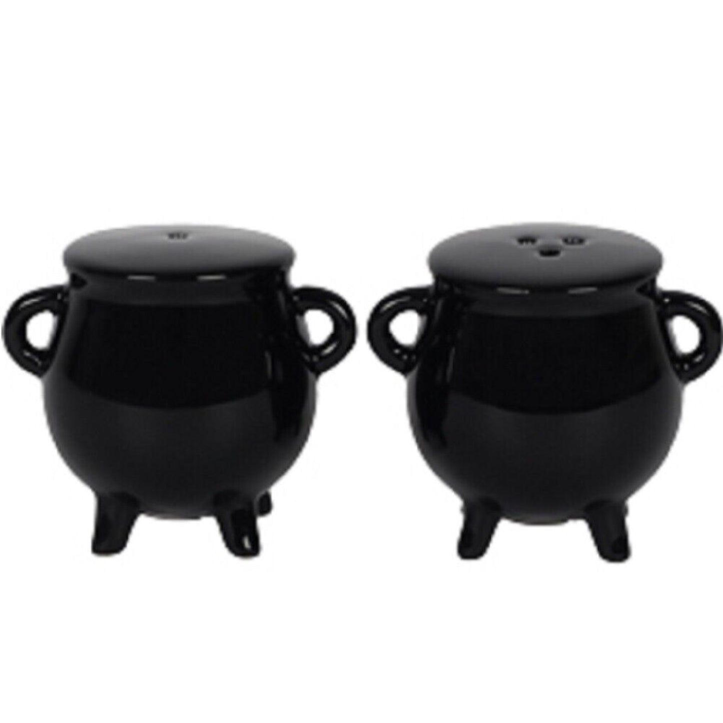 Pacific Giftware Witches Brew Black Ceramic Cauldron Salt and Pepper Set