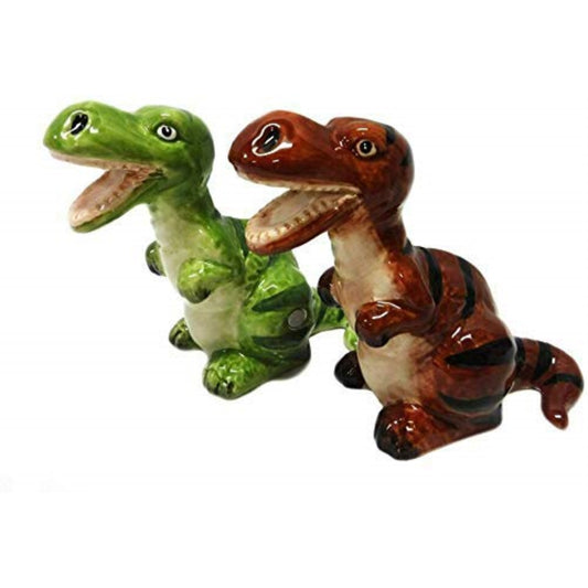 Green and Brown Dinosaurs Salt and Pepper Shaker Set