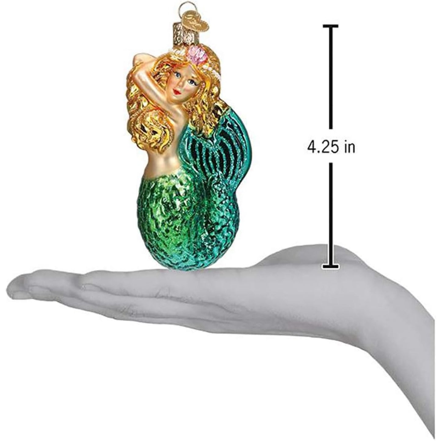 Old World Christmas 10234 Glass Blown Seashell Mermaid Ornament