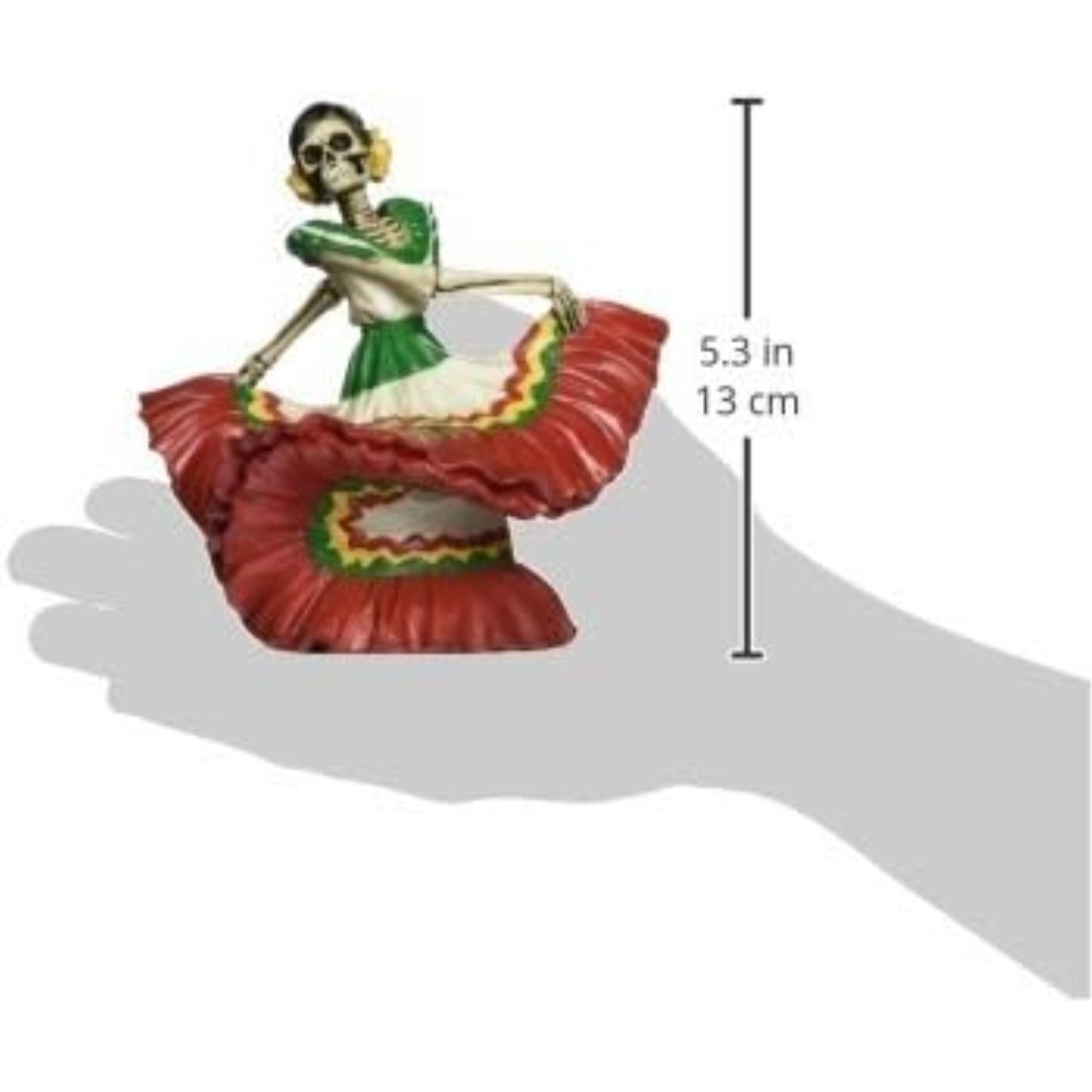 Red Skeleton Dancing Senorita Day of the Dead Dia de Los Muertos Figurine