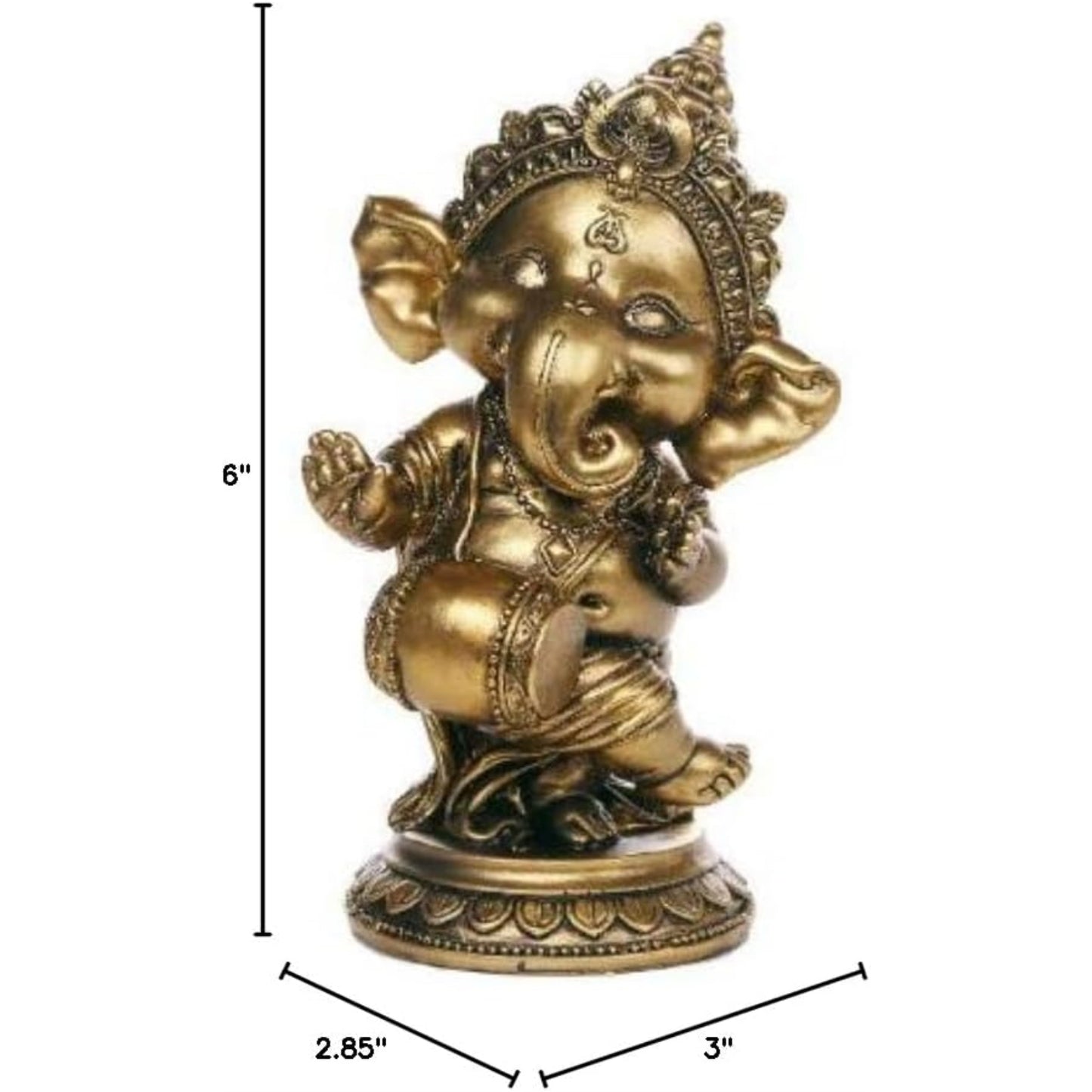 Ganesha The Hindu Elephant Deity Dancing Playing Instrument Figurine Sculpture 6 inch