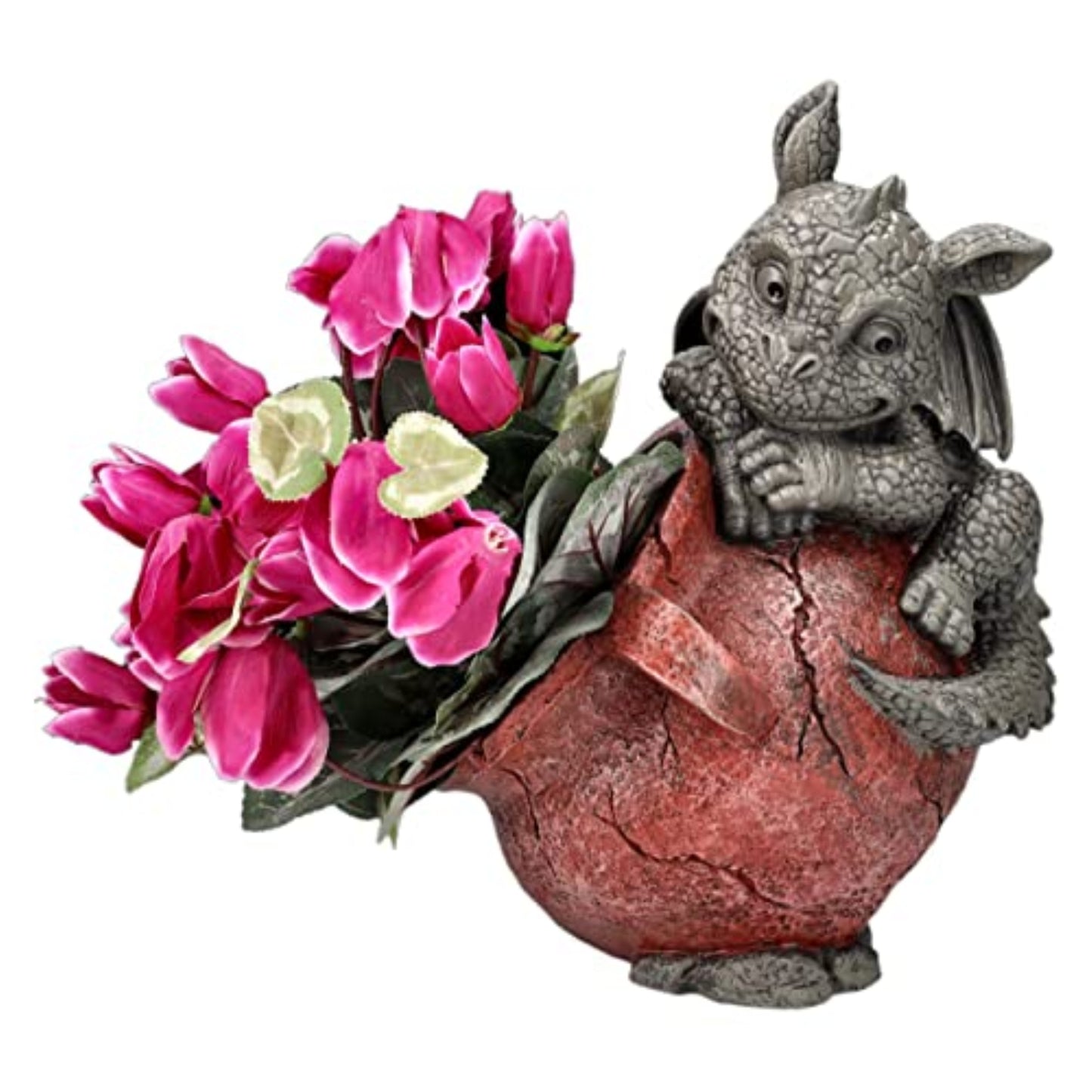 Playful Garden Dragon Planter Garden Display Decorative Accent Resin Sculpture 13.25 inches