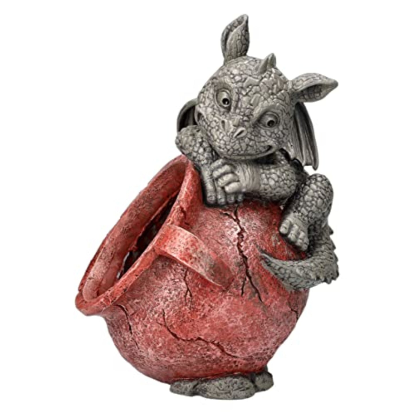 Playful Garden Dragon Planter Garden Display Decorative Accent Resin Sculpture 13.25 inches