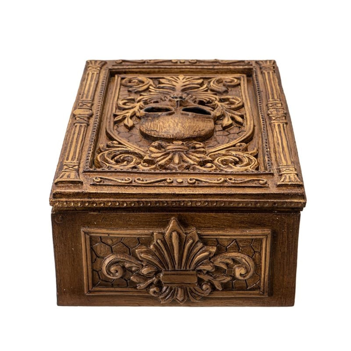 Gothic Skull Tarot Box Ornate Decorative Storage for Tarot Cards Trinkets or Jewelry