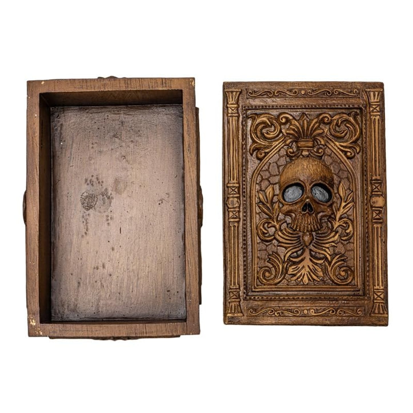 Gothic Skull Tarot Box Ornate Decorative Storage for Tarot Cards Trinkets or Jewelry