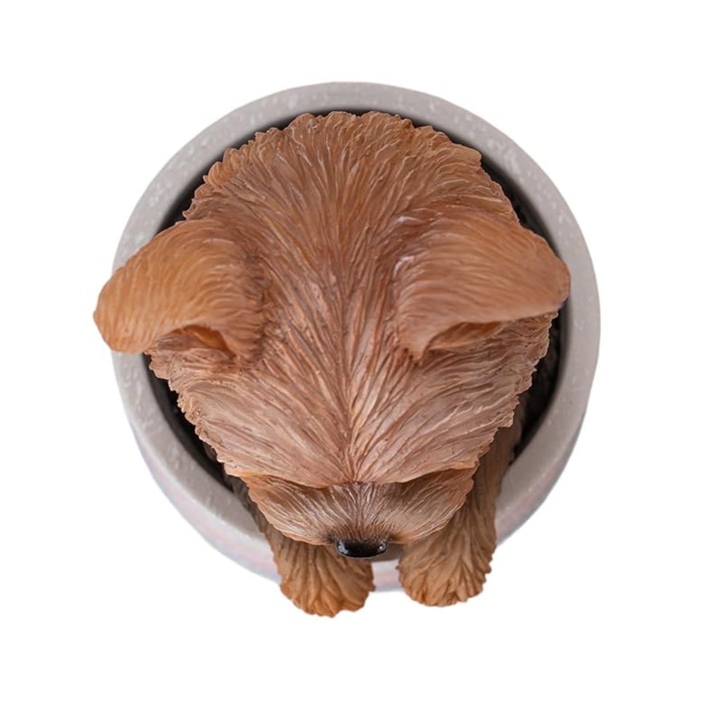 Yorkie Dog Figurine in Decorative Pot Cute Home Decor Tabletop Statue 6 inch