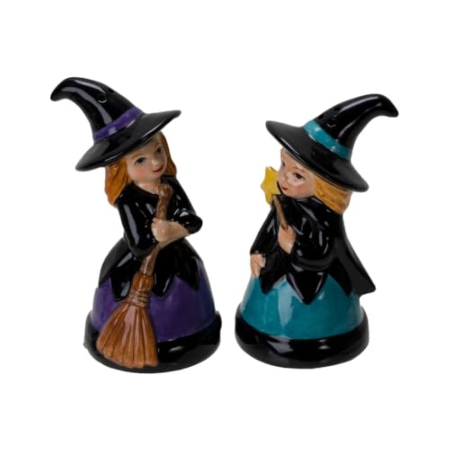 Pacific Giftware Magical Hocus Pocus Witches Magnetic Ceramic Salt and Pepper Shakers