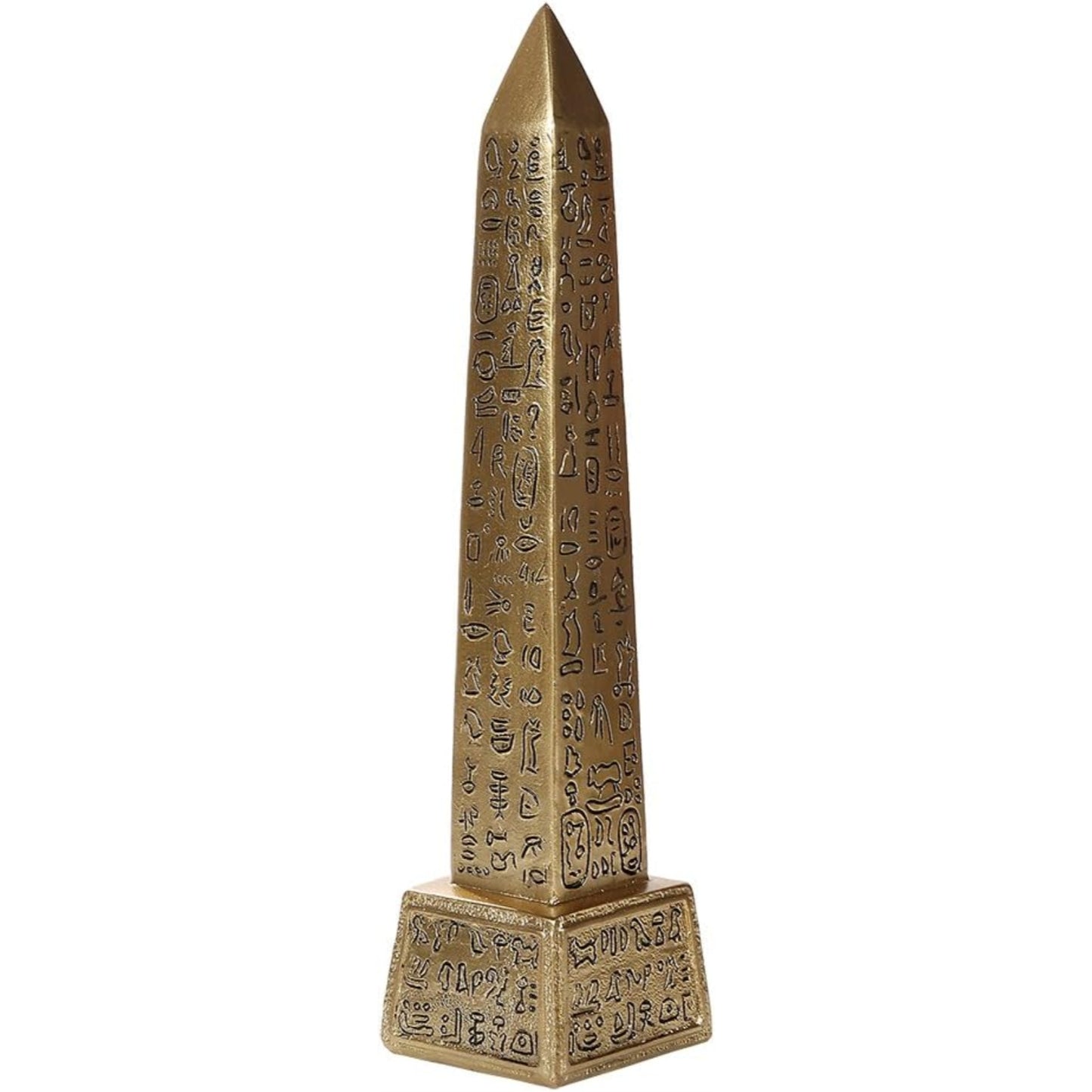 Egyptian Golden Obelisk Pillar Tekhenu Monument to Honor Ancient Egyptian Gods 7.25 Inches Tall
