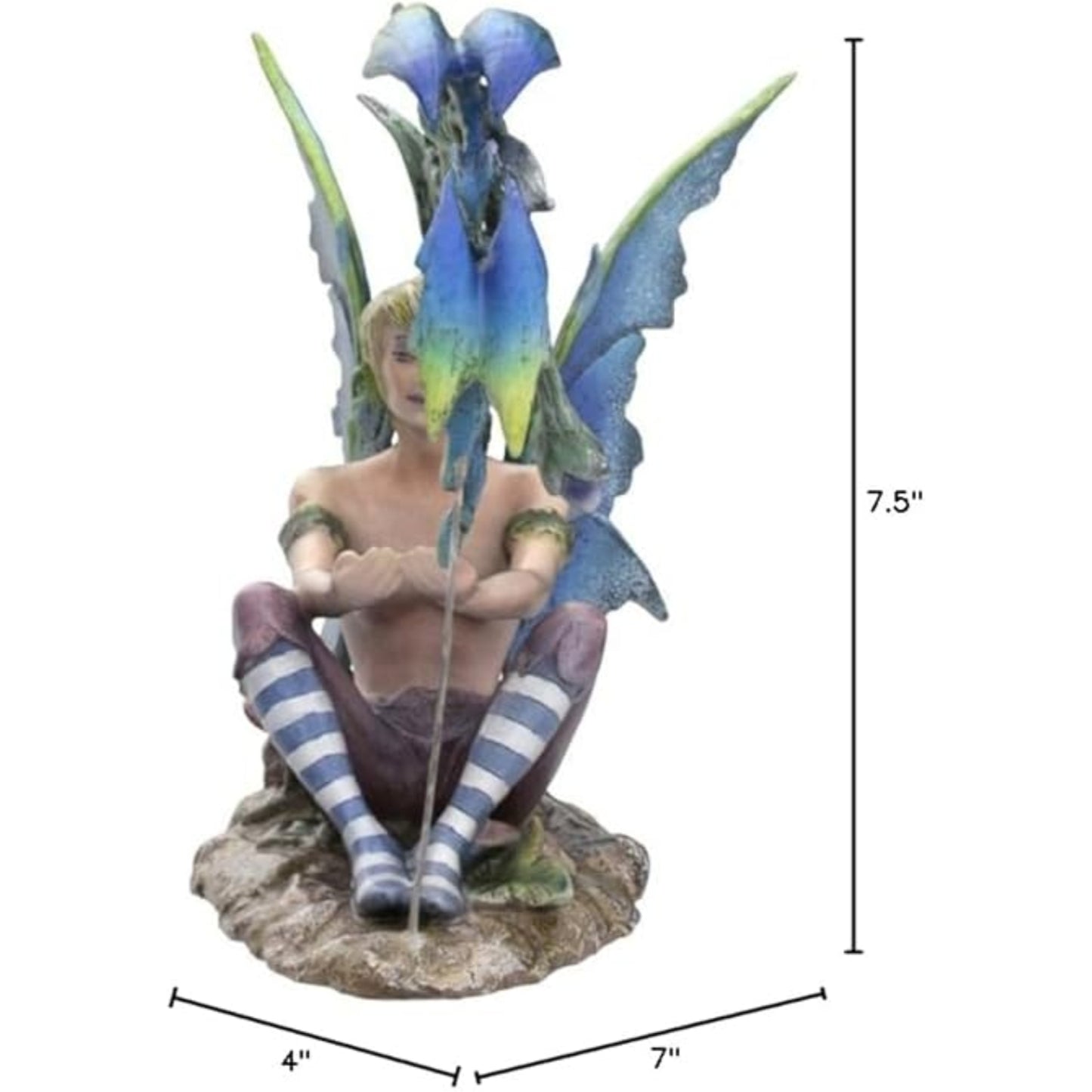 Amy Brown Boy and His Dragon Male Fae Fairy Resin Collectible Figurine 7.5 inch