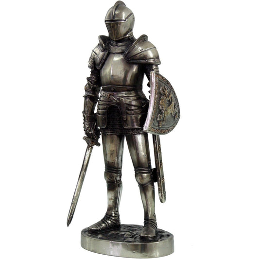 Medieval Knight with Sword and Shield Figurine 7.3 inch