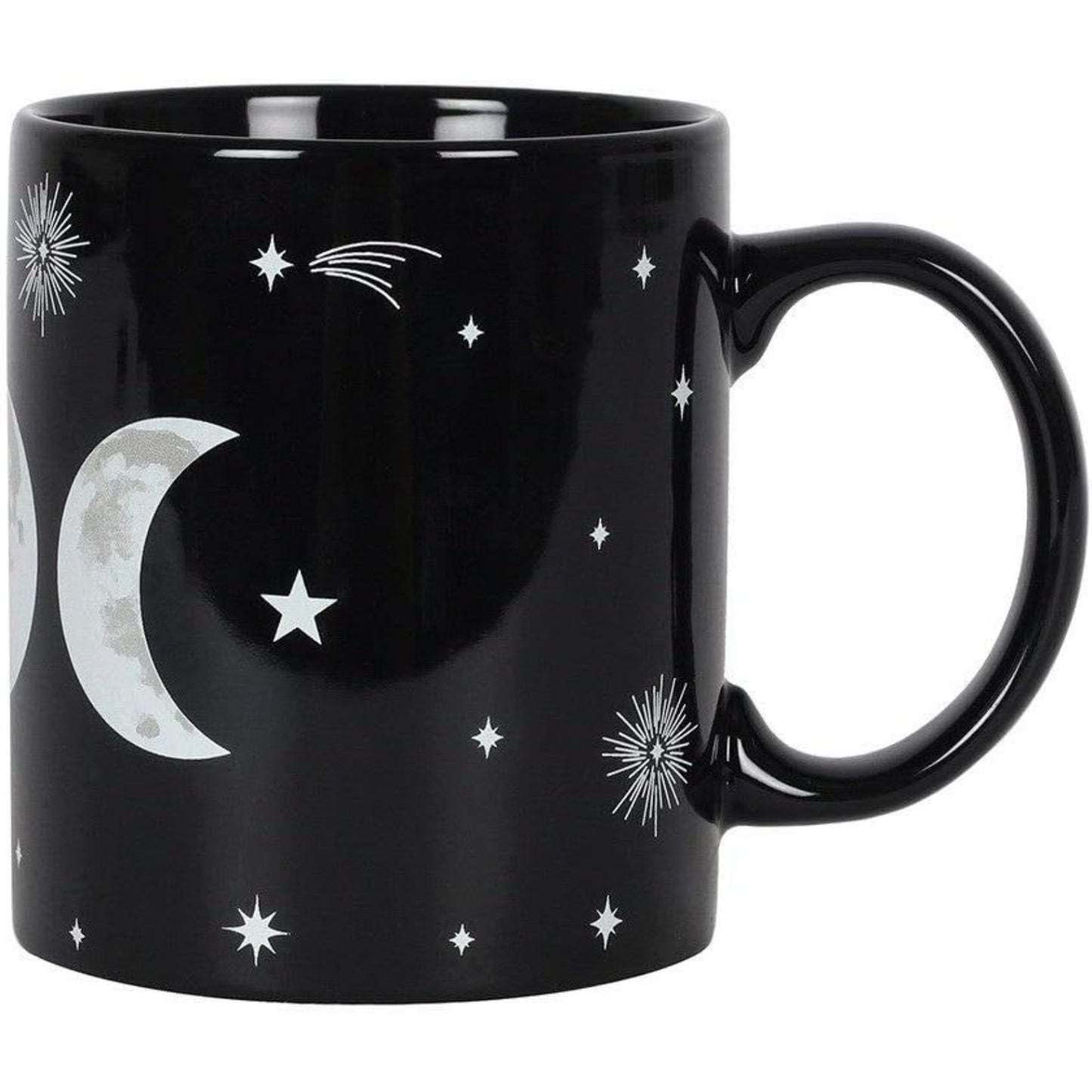 Triple Moon Black Ceramic Coffee Mug 11 oz Gothic Wicca Witchcraft Pagan