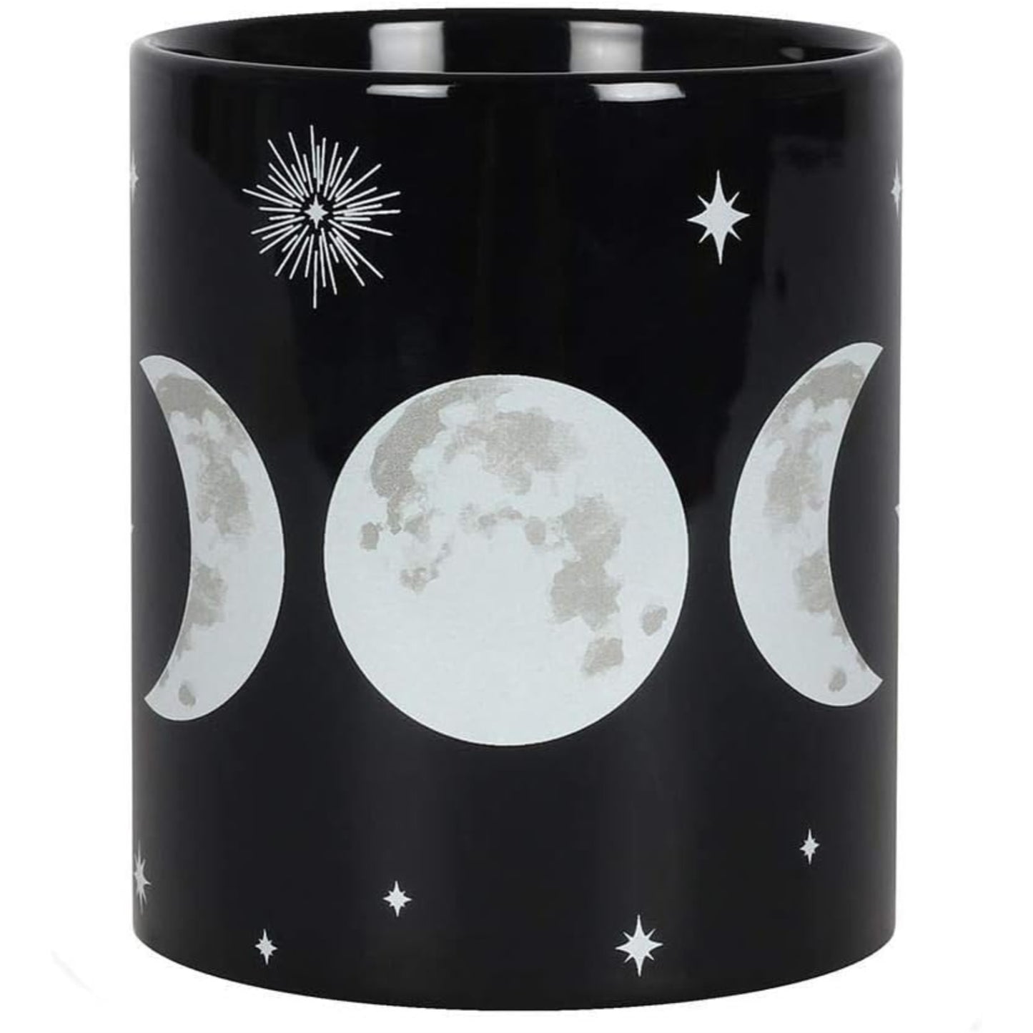 Triple Moon Black Ceramic Coffee Mug 11 oz Gothic Wicca Witchcraft Pagan