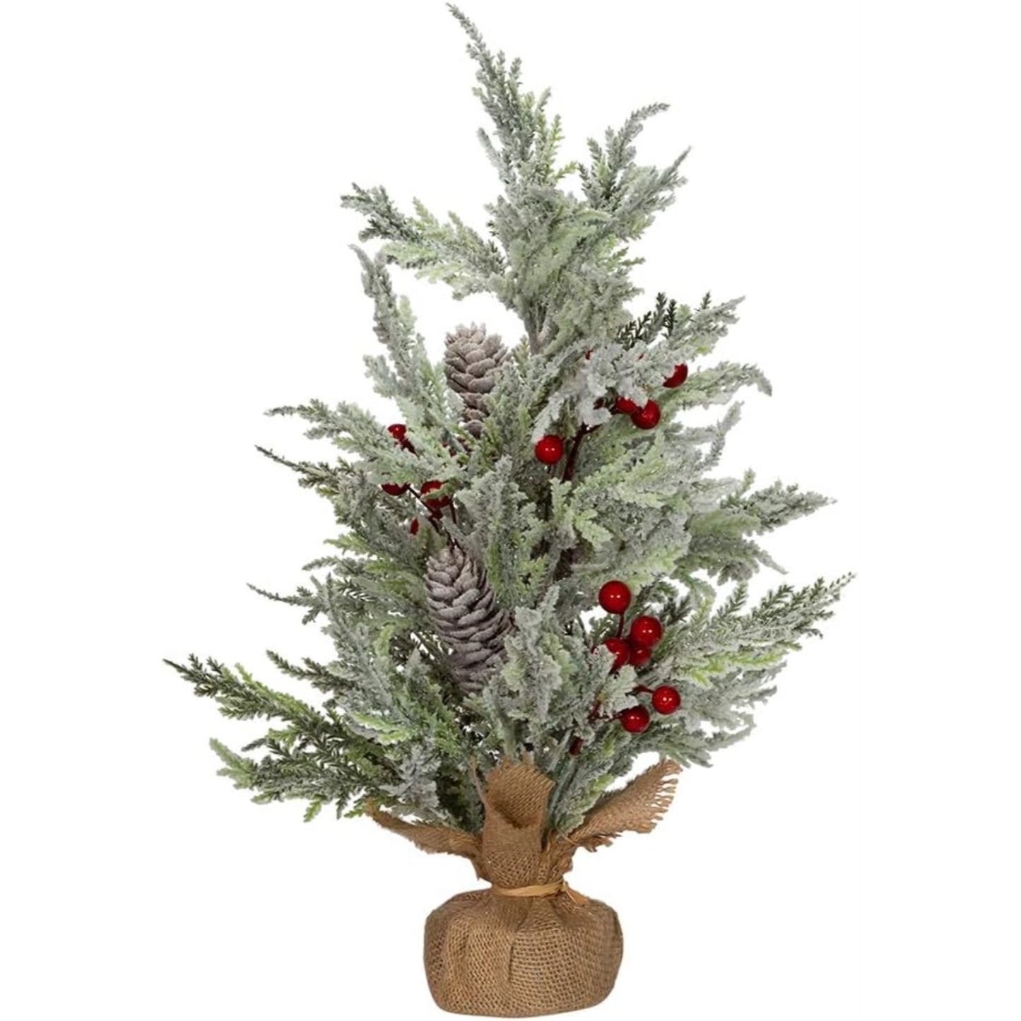 Kurt S. Adler TR1607 18 in. Flocked Berry Tree with Burlap