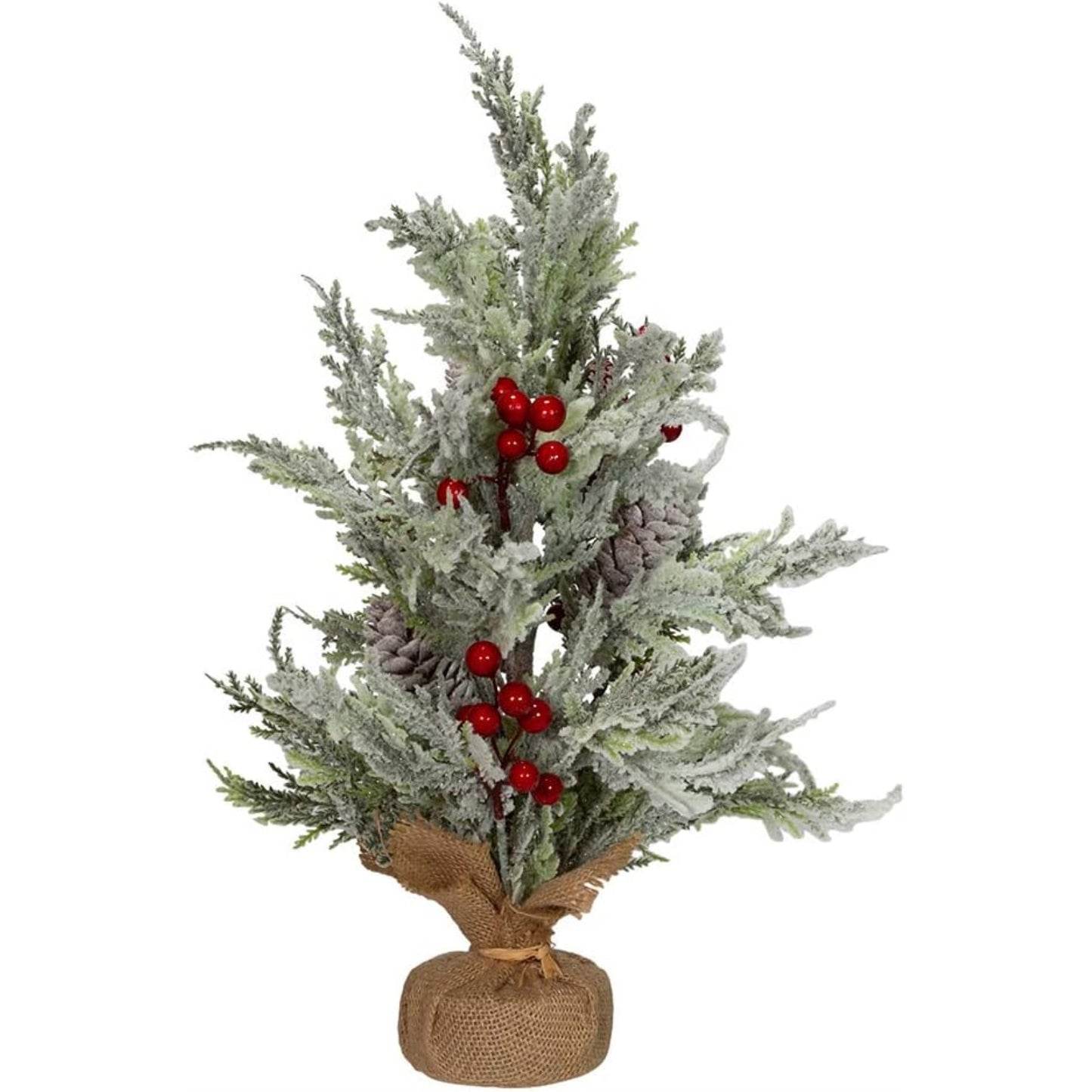 Kurt S. Adler TR1607 18 in. Flocked Berry Tree with Burlap