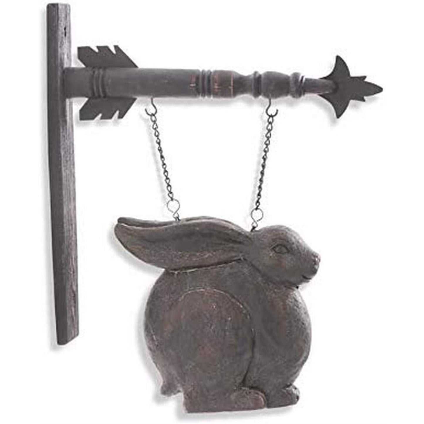 K&K Interiors Small Dark Brown Sitting Rabbit Easter Arrow Replacement Sign 11 x 10.5 inches - Arrow Sold Separately