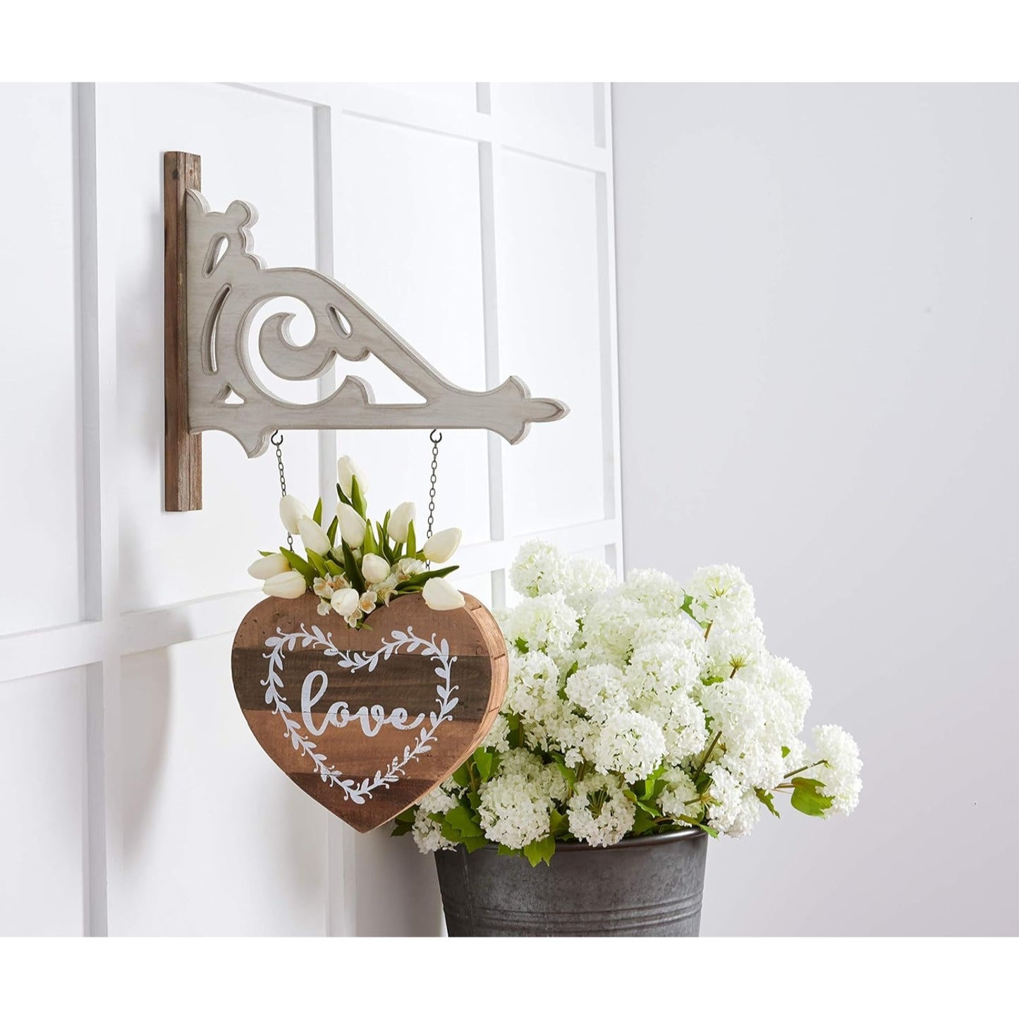 K&K Interiors Architectural Wood Arrow Holder 17 x 15 x 2 inches