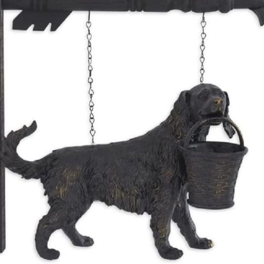 K&K Interiors Black Dog with Basket Arrow Replacement Sign 13 inch - Arrow Sold Separately