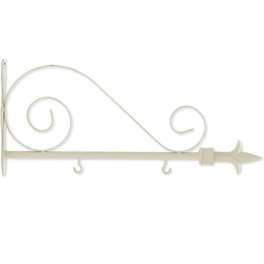 K&K Interiors Scroll Design White Metal Arrow Sign Holder 8 x 17.5 x 3