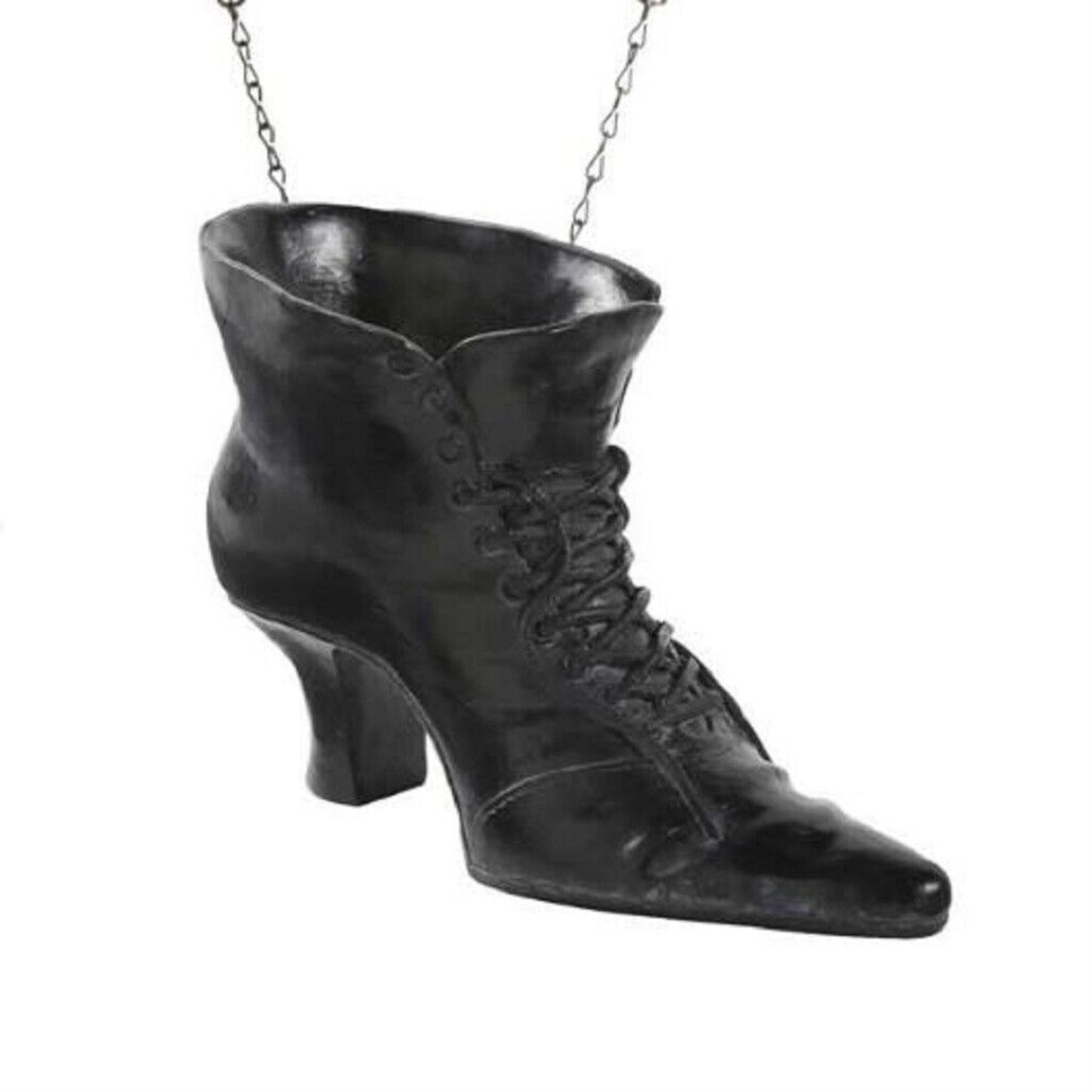 K&K Interiors Black Resin Witchs Boot Halloween Arrow Replacement Sign 9.5 inch - Arrow Sold Separately